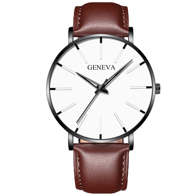 Heren Horloge Van Leer - Geneva